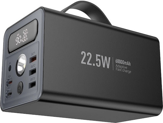 Hoco J138 Power Bank 60000mAh 22.5W with 3 USB-A Ports and 2 USB-C Ports Power Delivery / Quick Charge 3.0 Black view 8