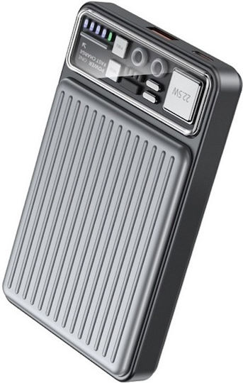 Awei P17K Power Bank 10000mAh 22.5W with USB-A Port and USB-C Port Gray