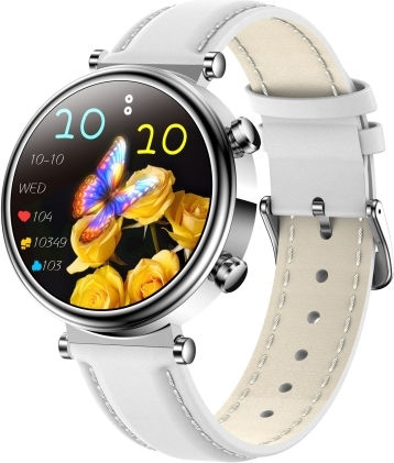 T86 Smartwatch (Silver White Leather) view 1