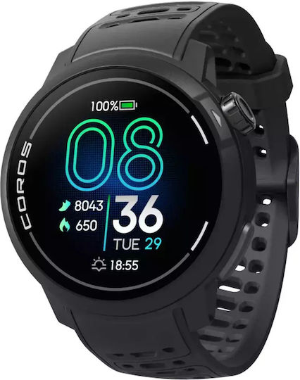 Coros Pace Pro GPS 46mm Smartwatch with Heart Rate Monitor (Black)