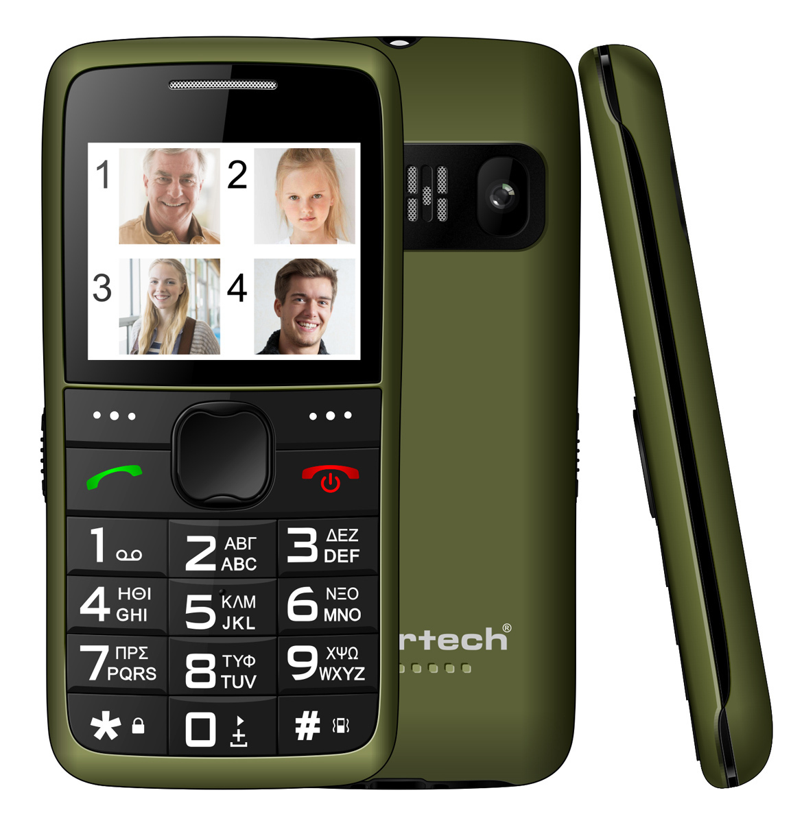 Powertech Eco V2 PTM-42 Dual SIM Mobile with Large Buttons Haki view 2