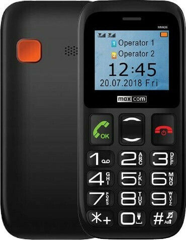 MaxCom Comfort MM426 Dual SIM Mobile with Large Buttons (Greek Menu) Black view 3