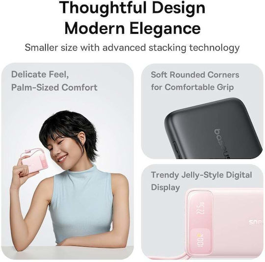 Baseus EnerFill FC11 Power Bank 10000mAh 22.5W with USB-A Port and USB-C Port Beige vue 4