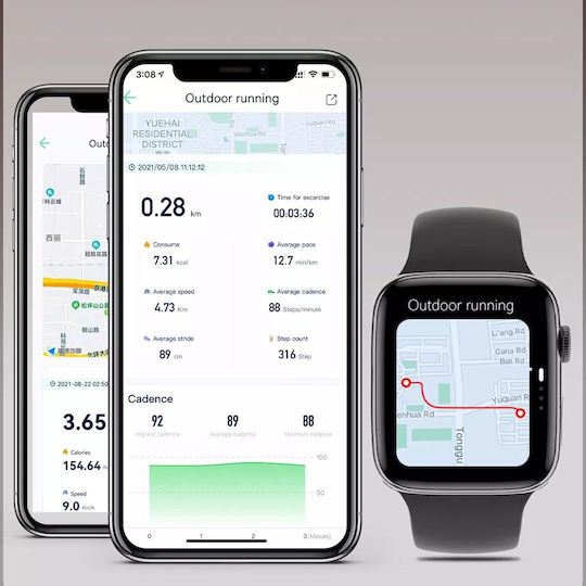 DT NO.1 DT7 MAX 38mm Smartwatch with Heart Rate Monitor (Black) view 2