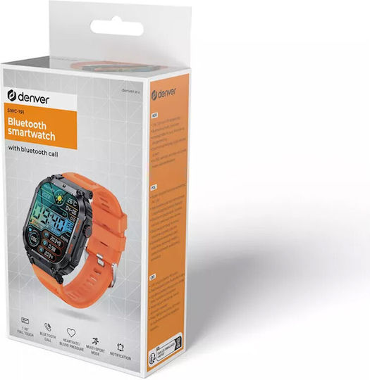 Denver SW-191 Smartwatch with Heart Rate Monitor (Orange) view 3