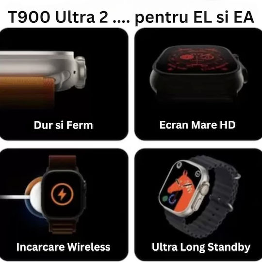 I8 Smartwatch (Titanium/Orange) view 2