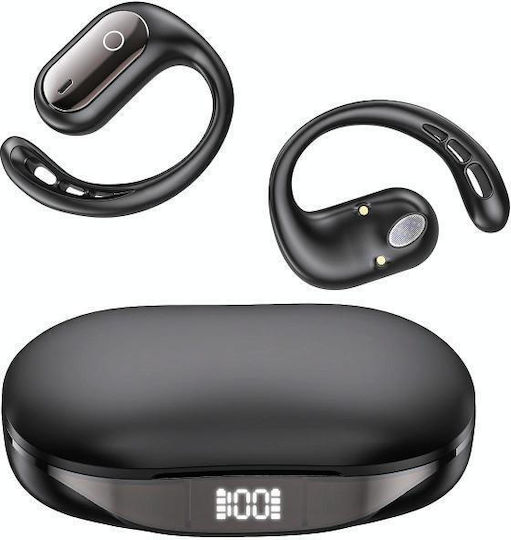 Open Ear Bluetooth Handsfree Headphones with Charging Case Black