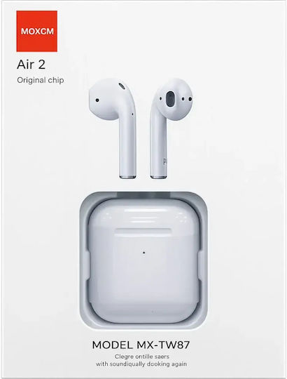 Moxom MX-TW87 Air 2 Earbud Bluetooth Handsfree Headphones with Charging Case White view 3