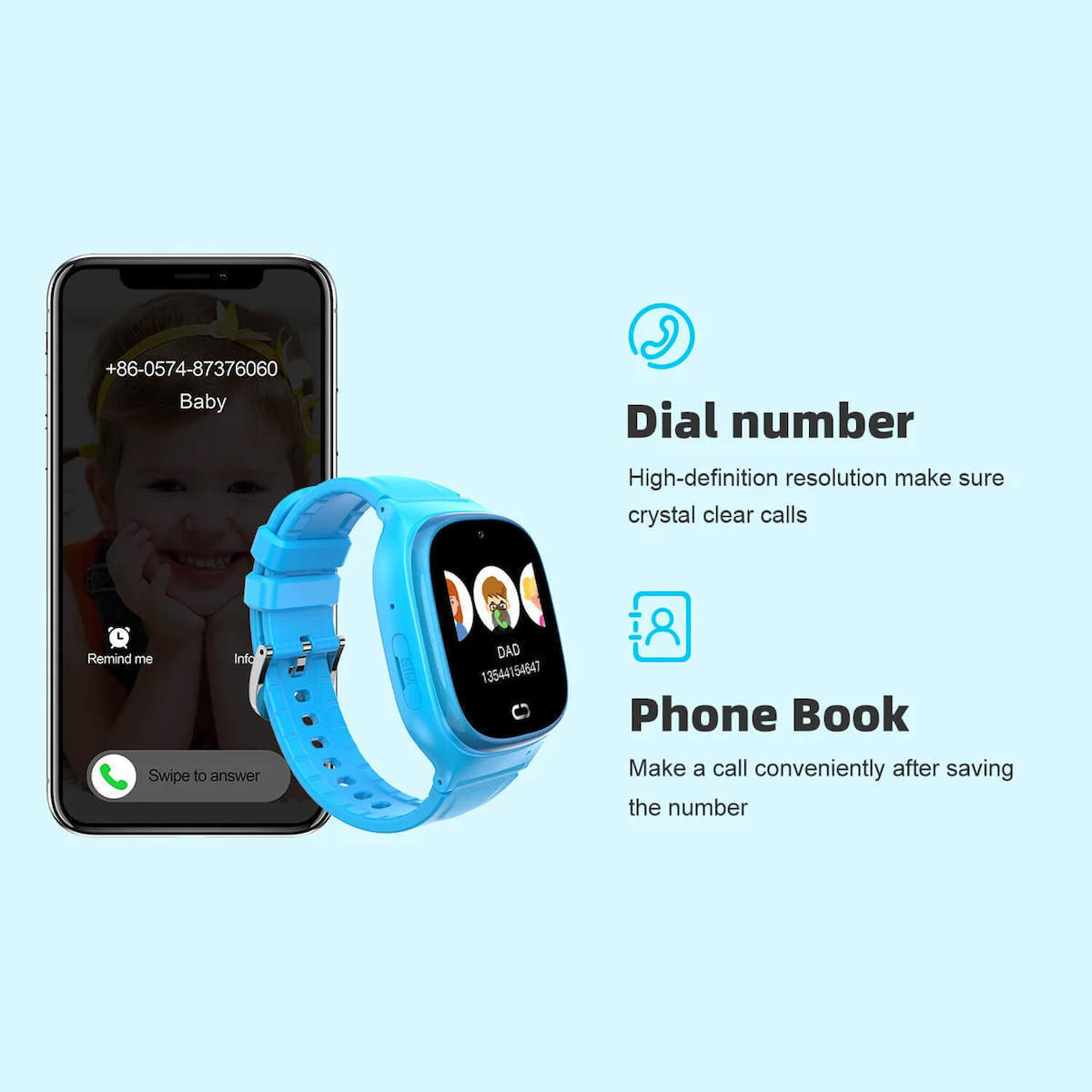 Smartwatch Microwear D05 2g Gps Wifi Blue Silicone view 2
