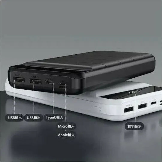 Remax RPP-141 Power Bank 30000mAh with 2 USB-A Ports White view 3