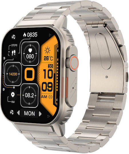 Microwear Smartwatch with Heart Rate Monitor (Silver Steel)