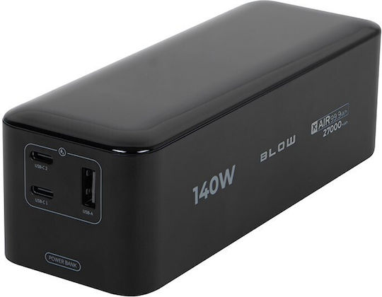 Blow Power Bank 27000mAh 140W with USB-A Port and 2 USB-C Ports Power Delivery Black view 5