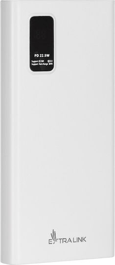 Extralink EPB-067W Power Bank 10000mAh 22.5W with 2 USB-A Ports and USB-C Port White