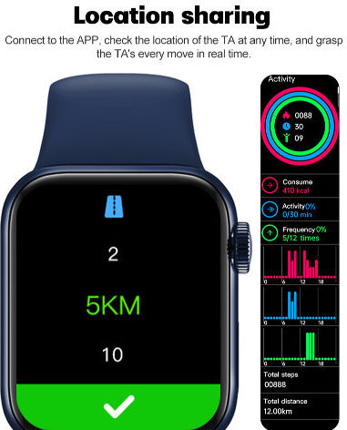 NO.1 N78 Smartwatch with Heart Rate Monitor (Black) view 3
