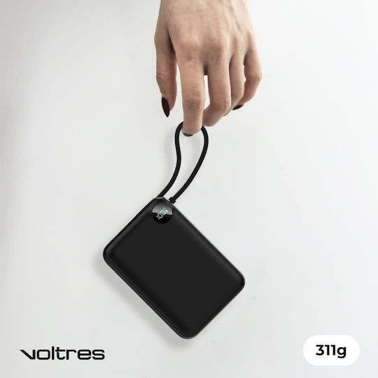 Voltres ChargeGO Power Bank 20000mAh 22.5W with USB-A Port and USB-C Port Black view 5