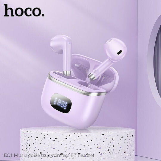 Hoco EQ1 Earbud Bluetooth Handsfree Earphones with Charging Case Purple view 2