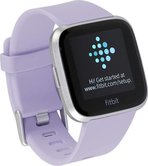 Fitbit Versa Lite Aluminium 36mm Waterproof Smartwatch with Heart Rate Monitor (Lilac/Silver)
