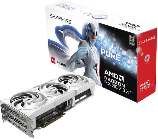 Sapphire Radeon RX 9070 XT 16GB GDDR6 Pure Graphics Card view 1