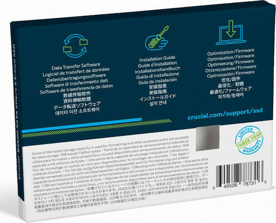 Crucial BX500 SSD 240GB 2.5'' Type with SATA III Connection CT240BX500SSD1 vista 9
