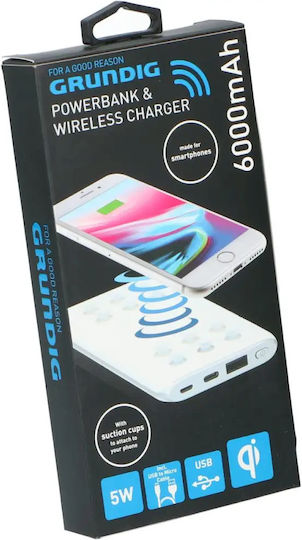 Grundig 14753 Power Bank 6000mAh 5W with USB-A Port White vista 3