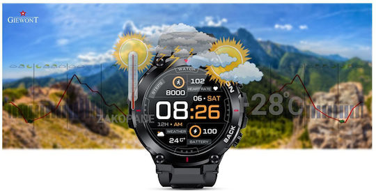 Giewont 460-1 Smartwatch with Heart Rate Monitor (Black) view 5