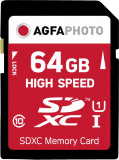 AgfaPhoto SDXC 64GB Class 10 U1 V30 UHS-I view 1