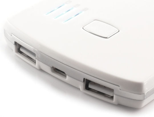 PowerNeed P5600W Power Bank 5600mAh with 2 USB-A Ports White vue 3
