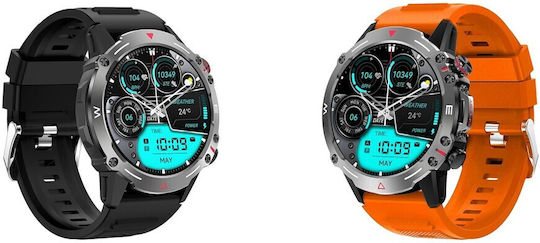 Trevi T-FIT 510 A Aluminium 53mm Smartwatch with Heart Rate Monitor (Black-Orange)