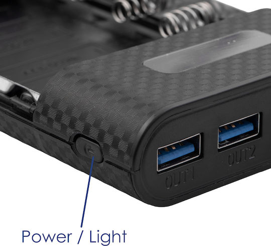 Akyga Power Bank 18W with 2 USB-A Ports and USB-C Port Quick Charge 3.0 Black view 9