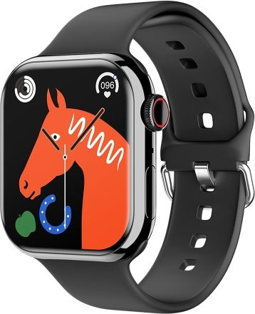 Iw9 2.05 Inch Square Screen Smart Watch Supports Bluetooth Calls Blood Oxygen Monitoring Black