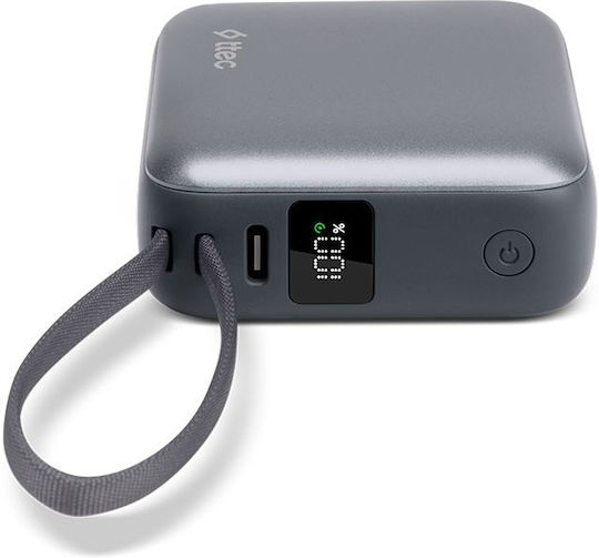TTEC ReCharger Mini LCD Power Bank 10000mAh 20W with USB-C Power Delivery Output Port Gray vue 6