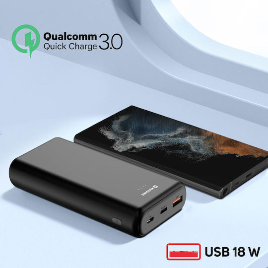 Swissten Power Bank 20000mAh with USB-A Port and 2 USB-C Ports Black view 6