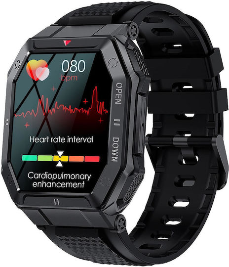 Nubi K55 46mm Smartwatch with Heart Rate Monitor (Black) view 6