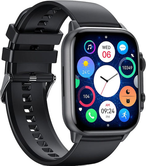 Smartwatch Idealstore Tessla 11 Pro Amoled Display Bluetooth Calling Speaker Microphone Sleep Sports Monitor Nfc Ai Voice Health Monitoring Stock Market Applications Weather Forecast Facebook Whatsapp Instagram Notifications Black Color view 1