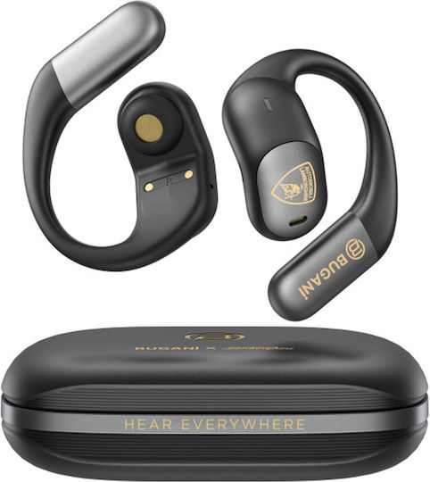 Bugani B15 Open Ear Bluetooth Handsfree Headphones with Sweat Resistance and Charging Case Black