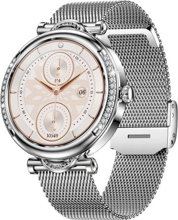Cf32 1.27 Inch Screen Lady Smart Watch Steel Band Support Female Physiology Monitoring & 100+ Sports Modes Silver view 1