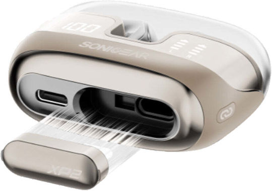 Sonic Gear Dual Mode In-ear Bluetooth Handsfree Earphones with Sweat Resistance and Charging Case Gold view 3