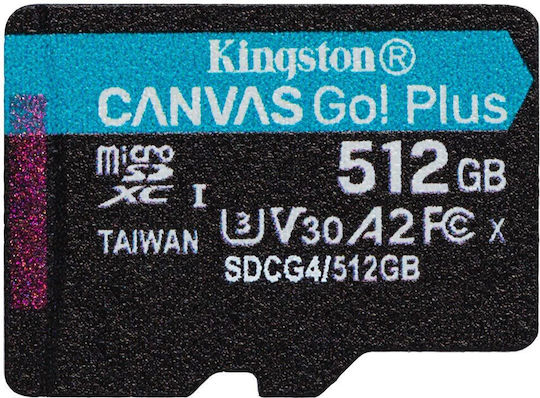 Kingston Canvas Go Plus SDXC 512GB U3 V30 A2 UHS-I 200MB/s With Adapter view 2