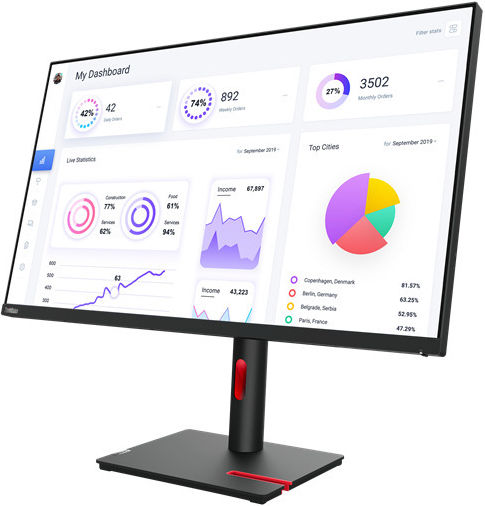 Lenovo ThinkVision T32p-30 IPS Monitor 31.5" 4K 3840x2160 with Response Time 4ms GTG view 2