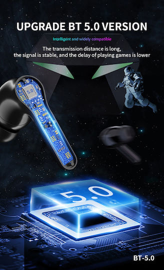 Pro8s In-ear Bluetooth Handsfree Earphones with Sweat Resistance and Charging Case Black view 5