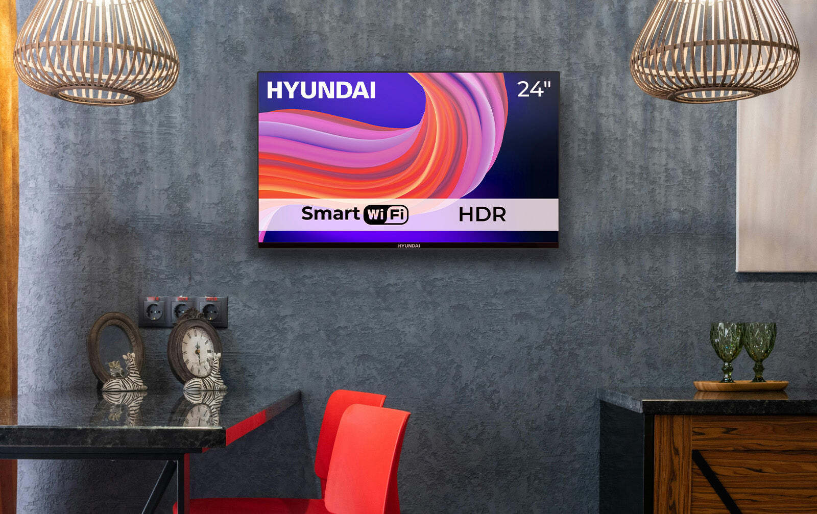 Hyundai Smart TV 24" HD Ready LED HLM24TS500SMART HDR (2025) vista 6