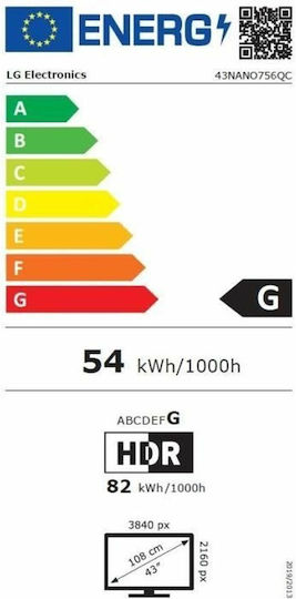 LG Smart Television 43" 4K UHD LED 43NANO756QC.AEU HDR (2022) vue 4