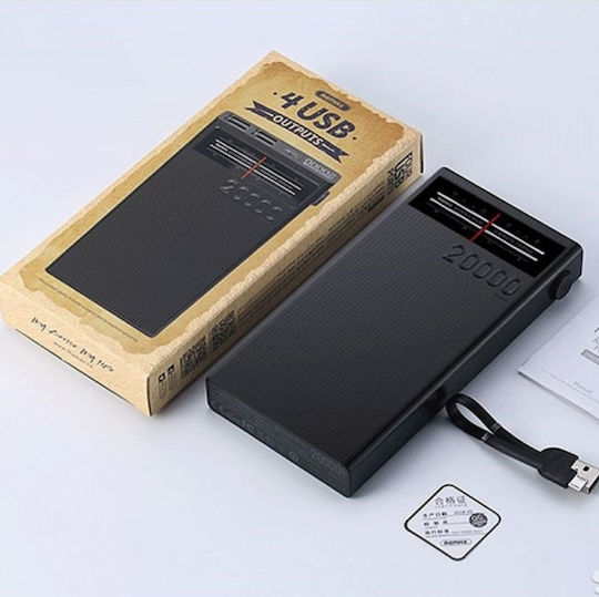 Remax RPP-102 Power Bank 20000mAh with 4 USB-A Ports Black view 3