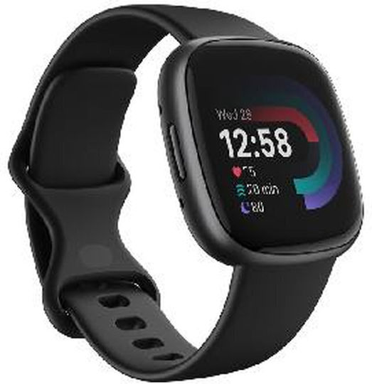 Fitbit Versa 4 Aluminium Waterproof Smartwatch with Heart Rate Monitor (Black) view 2