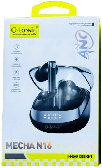 O-Lonnie Mecha N16 In-ear Bluetooth Handsfree Earphones with Sweat Resistance and Charging Case Black