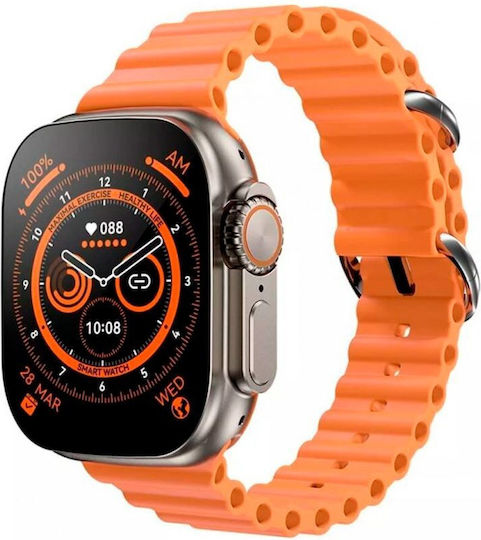 NO.1 DT8 Ultra+ Smartwatch with Heart Rate Monitor (Orange)