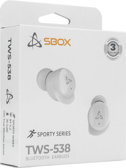 Sbox In-ear Bluetooth Handsfree Earphones with Charging Case White view 5