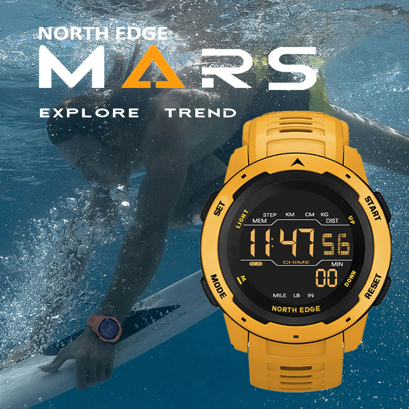 North Edge Mars 50mm Smartwatch (Yellow) view 3