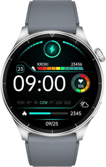 Forever Grand 2 SW-710 Smartwatch with Heart Rate Monitor (Silver)