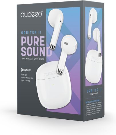 Audeeo Orbiter II Earbud Bluetooth Handsfree Earphones with Charging Case White vista 6